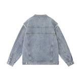 Men Denim Jacket Men's Washed Denim Jacket Vest