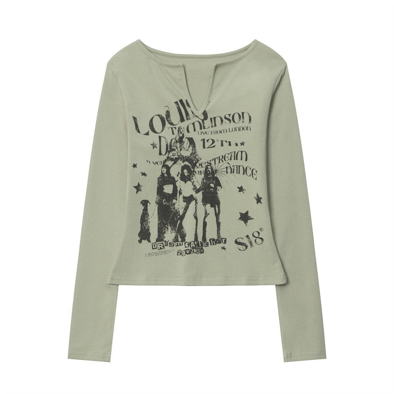 Women Long Sleeve T-Shirt Long Sleeve T-shirt Women's Spring and Autumn Casual Short