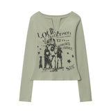 Women Long Sleeve T-Shirt Long Sleeve T-shirt Women's Spring and Autumn Casual Short