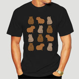 Streetwear Capybara Man T Shirt Cute Animal Pattern Mens