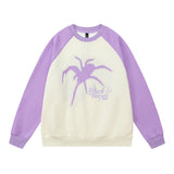 Men Hoodie Spider Patch Crew Neck Sweater Men