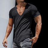 Men T Shirt Summer V-neck Men's T-shirt Fashion