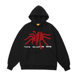 Men Hoodie Spider Web Printed Sweater Men's Loose Pullover Hoodie Autumn and Winter