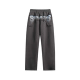 Unisex Pants Autumn Letters Floral Print Casual Jumpsuit