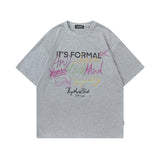 Men T Shirt Fashion Brand Graffiti Printing Casual Short-Sleeved T-shirt Men and Women Hip Hop