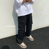 Men Sweatpants Overalls Men's Fashion Brand Autumn Hong Kong Style Loose Casual Straight-Leg