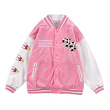 Varsity Jacket Vintage Autumn Baseball Uniform for Women