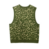 Kapital T Shirt Pingtian Hehong Vintage Sweater Outer Knitted Vest Tang Pattern Sleeveless