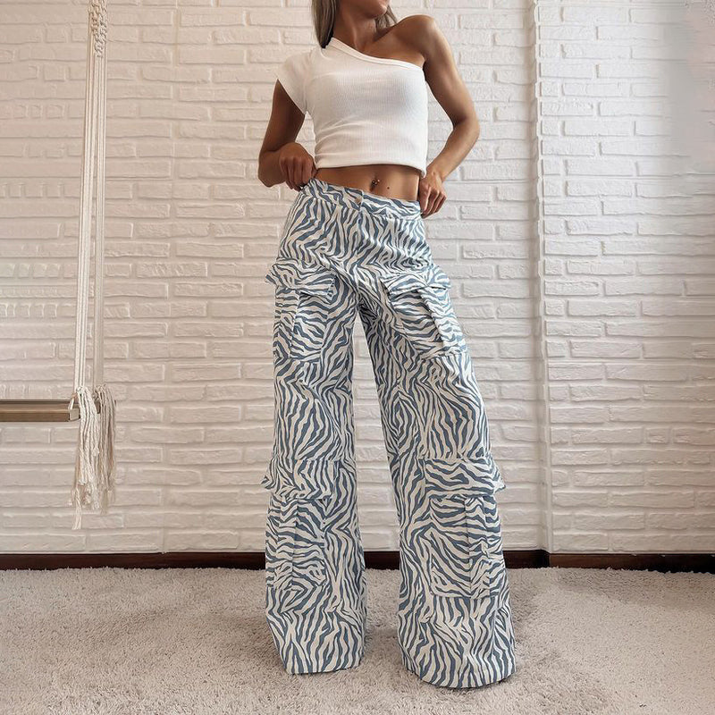 Women Cargo Pants Casual Pants Stitched Camouflage Overalls