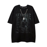 Men T Shirt Vintage Angel Print Short-Sleeved T-shirt Men and Women Ins Style Couple