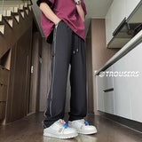 Men Sweatpants Men's Summer Loose Straight Sports Pants Wide Leg Leisure