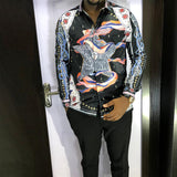 Men Shirt Summer Men's Long Sleeve Shirt Retro