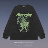 Men Long Sleeve Shirt Oversize Long Sleeve T-shirt Men and Women Street Distressed