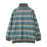 Men Hoodie Striped Stand Collar Zipper Coat Men and Women Letters