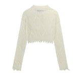 Women Sweater Women's Solid Color Short Long Sleeve Sweater