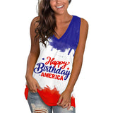 National Flag Day T Shirts Summer Loose Sleeveless T-shirt Independence Day