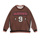 Men Hoodie Sports Style Letter Multicolor Printing round Neck Sweater