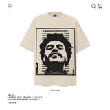 American vintage street T-shirt pure cotton retro men's and women's summer loose
