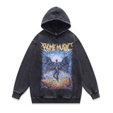 Unisex Vintage Hoodie Cartoon Print
