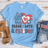 Women's Independence Day T Shirt round Neck Short Sleeve T-shirt