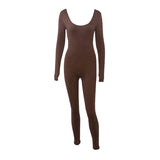 Women Jumpsuit Spring and Summer Long Sleeves Slim Fit Hip Raise Jumpsuit