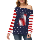 National Flag Day T Shirts Spring Printed Independence Day Fashion Long Sleeve T-shirt Women