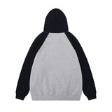 Men Hoodie Loose Retro Pullover Contrast Color Stitching Sleeves Sports Hoodie