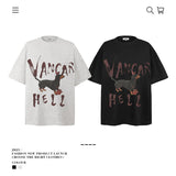 American vintage street T-shirt loose vintage pure cotton men and women summer