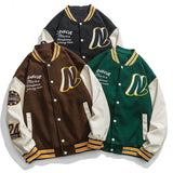 Varsity Jacket Vintage Letter Embroidered Baseball Uniform Boys Autumn and Winter Jacket Jacket