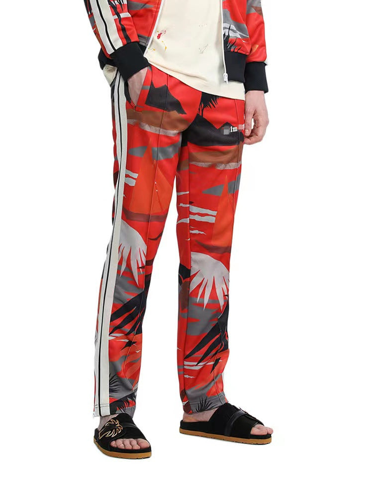 Palm Angle Pants Palm Angels Coconut Color Matching Sports Striped Casual Trousers Men and Women