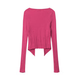 Women Sweater Autumn Solid Color Vertical Pattern Sweater