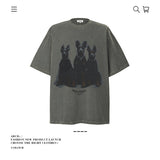 American vintage street T-shirt pure cotton men's and women's summer loose