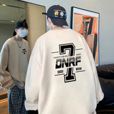 Men Hoodie round Neck Sweater Men's Spring and Autumn Casual Oversized Loose-Fitting Pattern Print