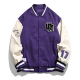 Varsity Jacket Vintage Baseball Uniform Men's Autumn and Winter PU Leather Stitching Embroidery Couple Wear