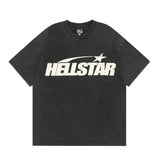HS T Shirt Simple Distressed Star Portrait Printing Casual Loose