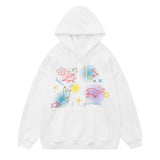 Men Hoodie Graffiti Line Animal Printed Hoodie