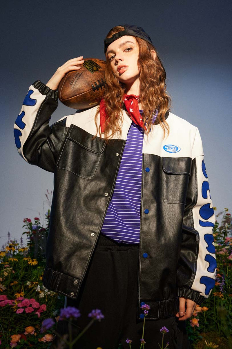 Unisex Jacket Autumn Printed Leather Baseball Uniform Women's Clothing