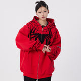 Men Hoodie Masked Spider-Man Zipper Hooded Sweater Embroidered Long Sleeve Cardigan Sweater