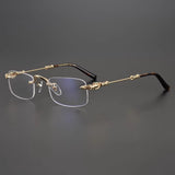 CHH Chrome Hearts Glasses Japanese Sven Versatile Handmade Frameless Retro Pure Titanium Square Glasses Frame