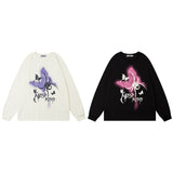 Men Long Sleeve Shirt Butterfly Graffiti Unique Design Long Sleeve Bottoming T-shirt Men and Women Vibe