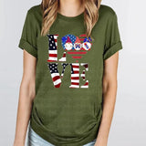 Women's Independence Day T Shirt round Neck Short Sleeve T-shirt Women's Top