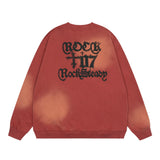 Men Hoodie Letter Printed round Neck Long Sleeve Men's Sweater Loose Top