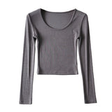 Women T-Shirt Long-Sleeved T-shirt Fall Slim Fit Bottoming Shirt