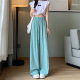 Palazzo Pants Women's Wide-Leg Pants Summer High Waist Casual Cotton and Linen