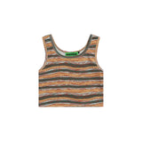 Women Vest Striped Short Style Vest Girls Summer Sleeveless Sports