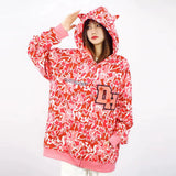 Men Hoodie Devil Horn Hoodie Coat Male Loose Letters