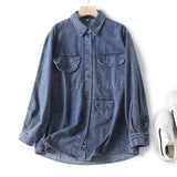 Women T-Shirt 2 Vintage Distressed Oversize Casual Denim Jacket Coat for Women