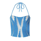 Women Halter Tops Women's Spring Backless Halter Lace-up Tube Top