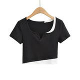Women T-Shirt Short-Sleeved T-shirt Women's Summer V-neck Base Top