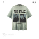 American vintage street T-shirt pure cotton retro men's and women's summer loose